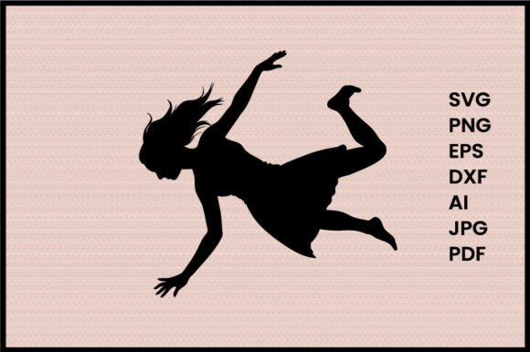 A Woman Flipping Illustration Silhouette