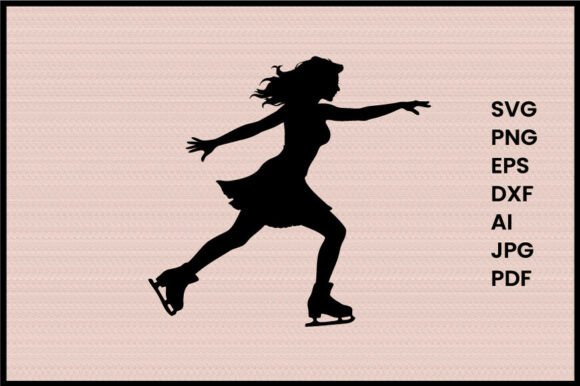 A Woman Skating Illustration Silhouette