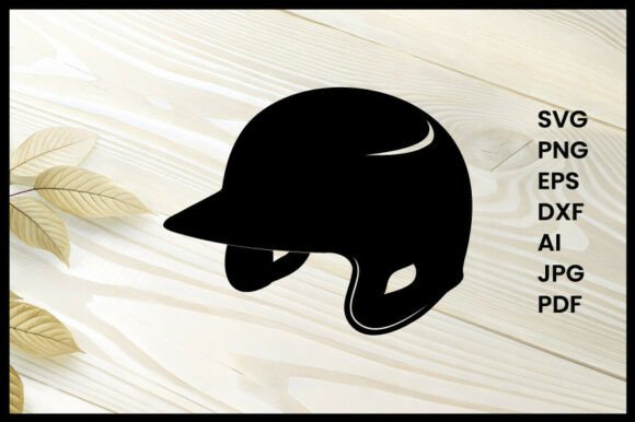 Baseball Helmet Silhouette for Embroidery Projects