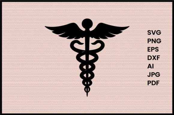 Caduceus with Two Snakes Illustration