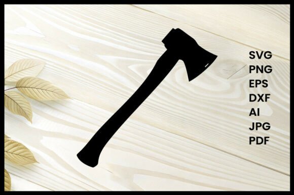 Camp Axe Illustration Silhouette: A Rugged Embroidery Design for Real Projects
