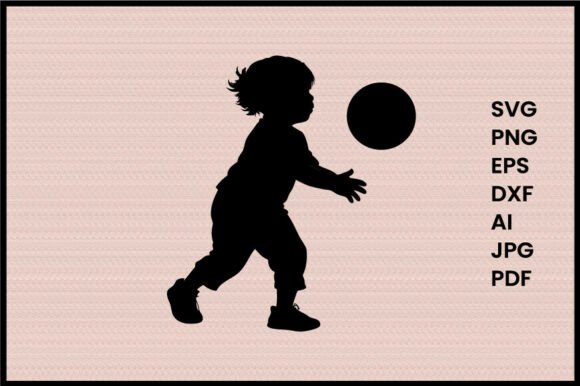 Child Playing with Ball Illustration