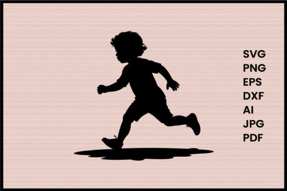 Child Running in Playground Illustration