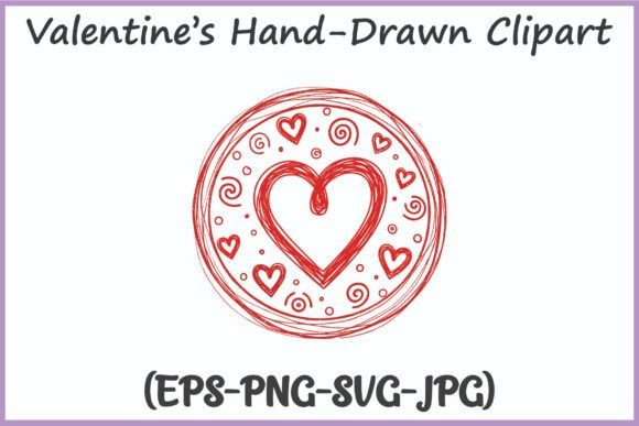 Circular Love Doodle Frame Clipart PNG