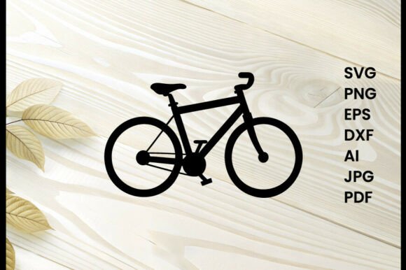 Cycling Bike Illustration Silhouette Review for Embroidery Projects