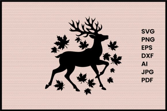 Deer Moving Through Autumn Illustration