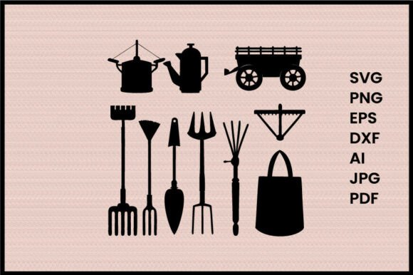 Farm Tools Illustration Silhouette
