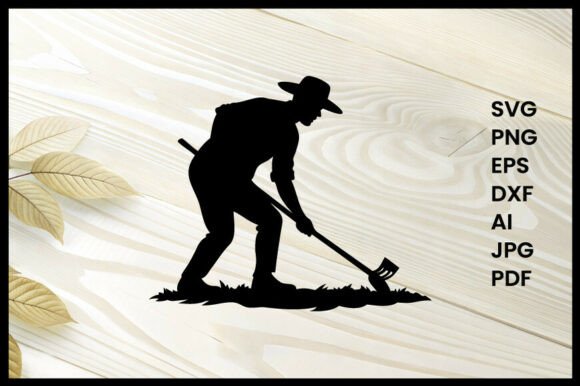 Farmer Cultivating Soil Illustration Review for Embroidery Projects