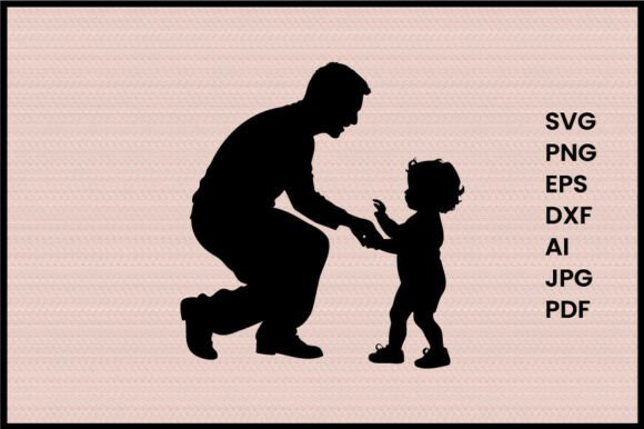 Father and Child Playing Illustration