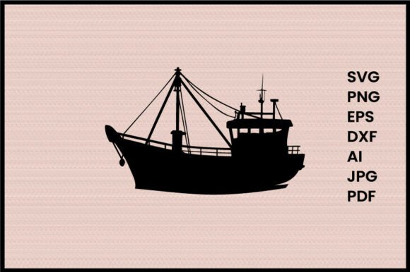 Fishing Boat Illustration Silhouette