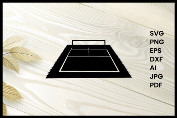 Pickleball Court Illustration Silhouette