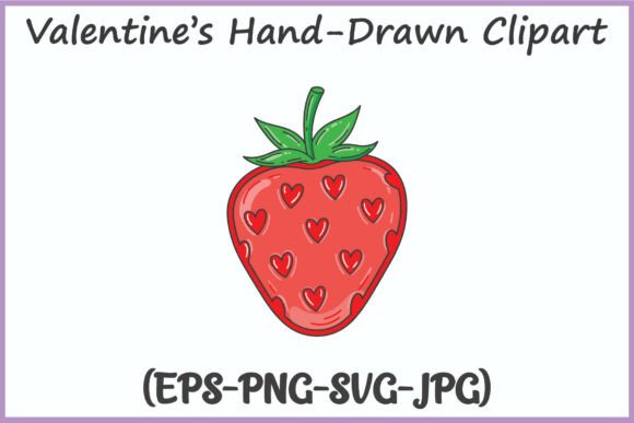 Valentines Heart Pattern Strawberry SVG